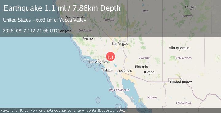 Map of 26 km N of Yucca Valley, CA