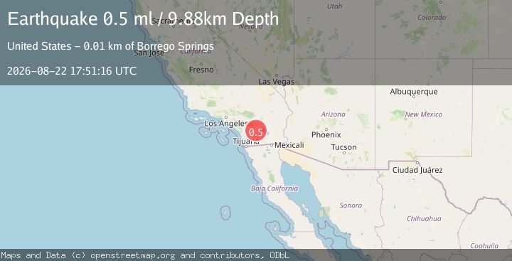 Map of 13 km N of Borrego Springs, CA