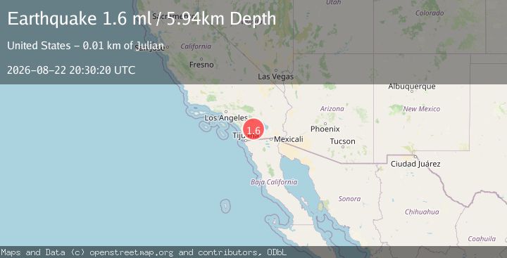 Map of 10 km NE of Julian, CA