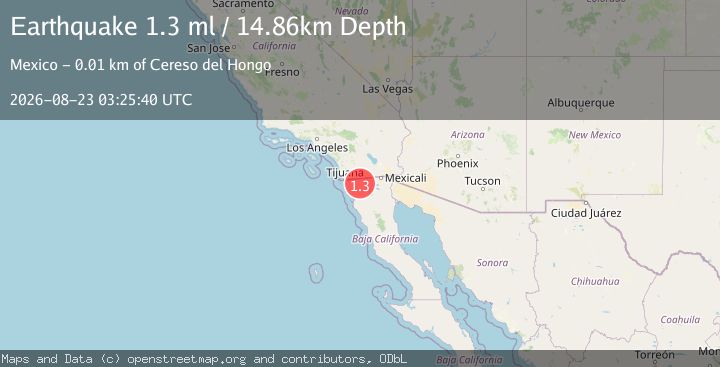 Map of 25 km SSE of Campo, CA