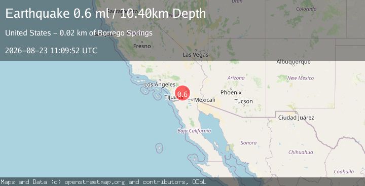 Map of 12 km WSW of Ocotillo Wells, CA