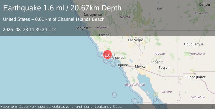 Map of 9 km WSW of Port Hueneme, CA