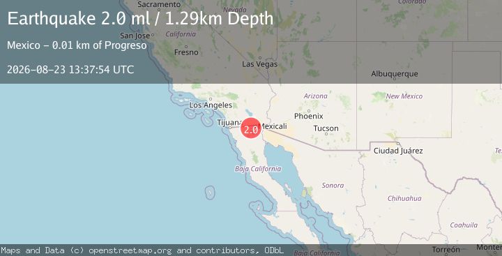 Map of 12 km SW of Progreso, B.C., MX