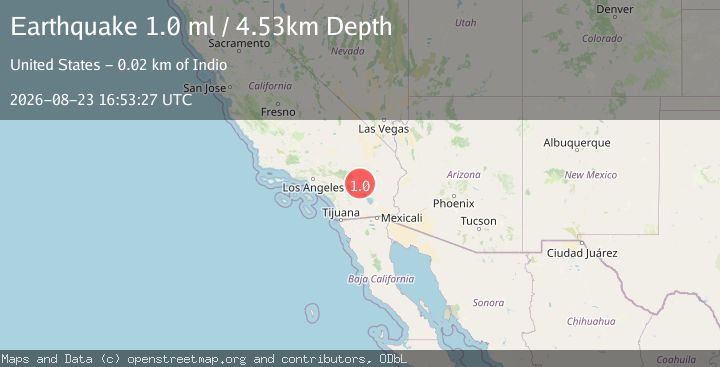 Map of 21 km NNE of Indio, CA