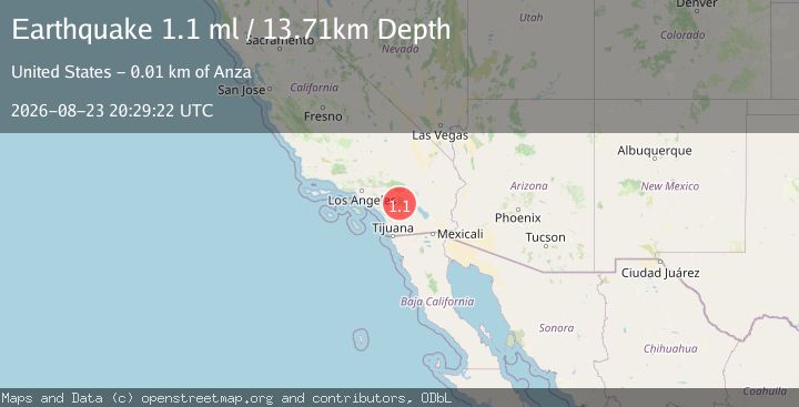 Map of 11 km NNW of Anza, CA
