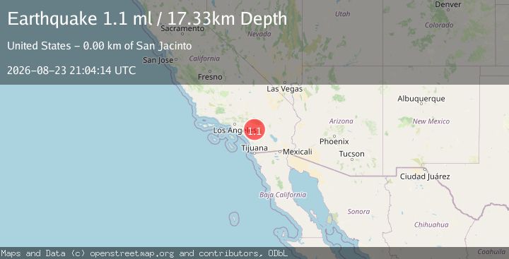 Map of 3 km WNW of San Jacinto, CA