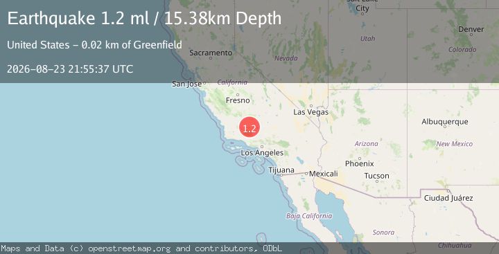 Map of 18 km NNW of Grapevine, CA