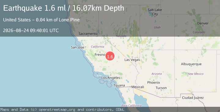Map of 29 km W of Olancha, CA