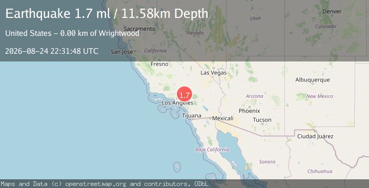 Map of 1 km S of Wrightwood, CA