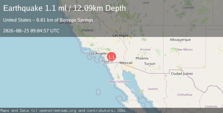 Map of 13 km N of Borrego Springs, CA