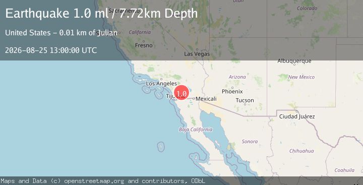 Map of 12 km E of Julian, CA