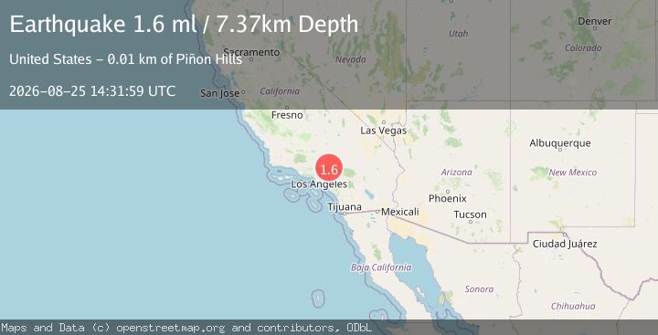Map of 10 km WSW of Pinon Hills, CA