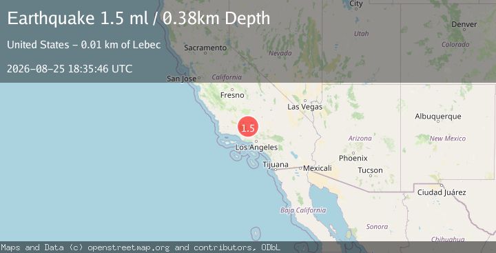 Map of 8 km E of Lebec, CA