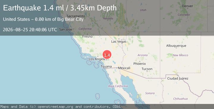 Map of 5 km NNW of Big Bear City, CA