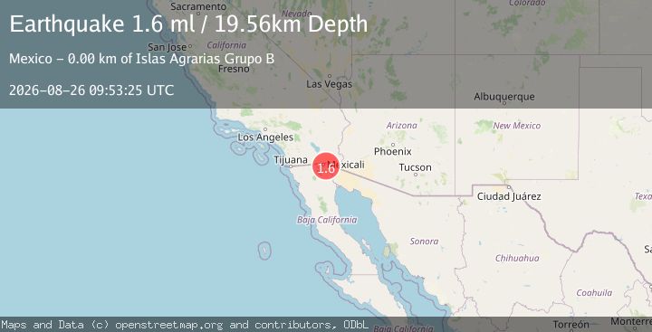 Map of 7 km ENE of Puebla, B.C., MX