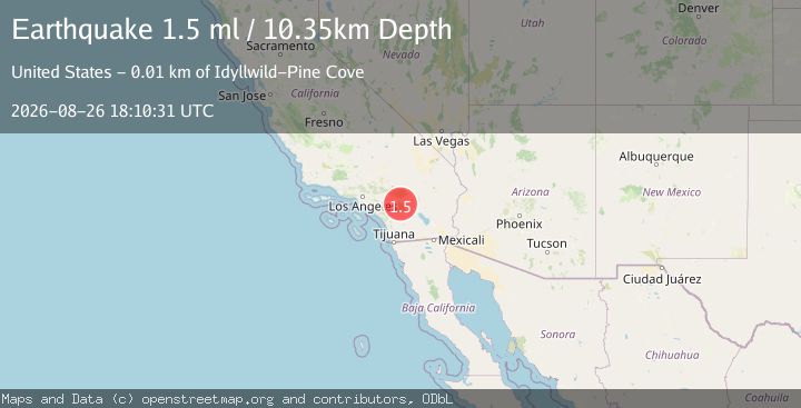Map of 9 km NNW of Idyllwild, CA