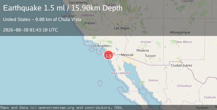 Map of 3 km SSW of Chula Vista, CA