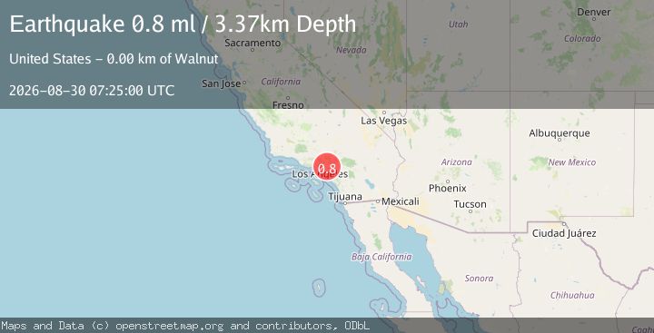 Map of 2 km NW of Walnut, CA
