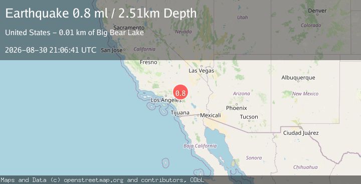 Map of 9 km NNW of Big Bear Lake, CA
