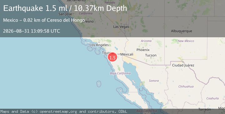Map of 36 km SSE of Campo, CA