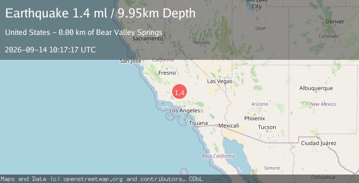Map of 17 km ESE of Arvin, CA