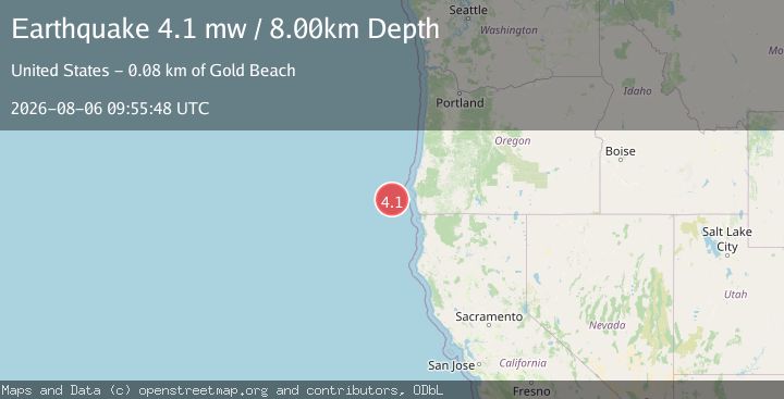 Map of 81 km W of Gold Beach, Oregon