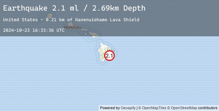 Map of 9 km SE of Volcano, Hawaii