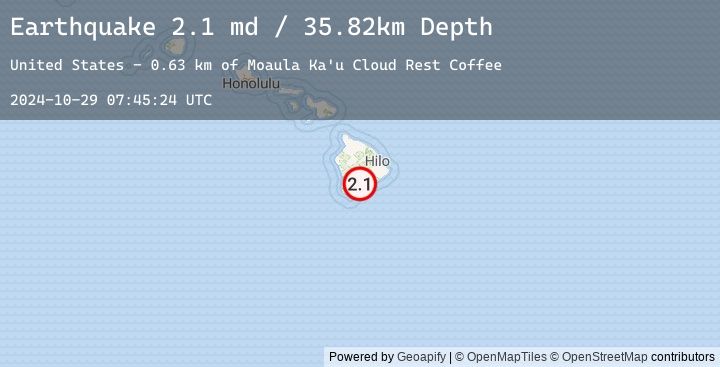 Map of 3 km NNE of Pāhala, Hawaii