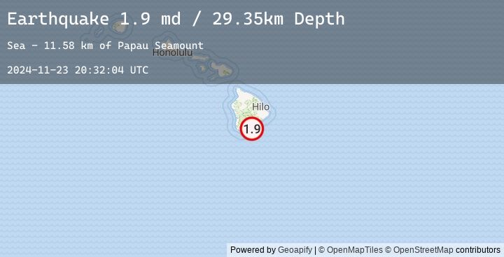 Map of 21 km SE of Pāhala, Hawaii