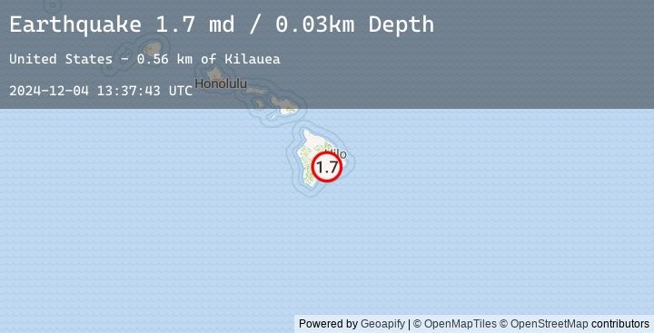 Map of 6 km WSW of Volcano, Hawaii
