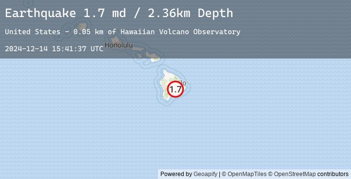Map of 6 km WSW of Volcano, Hawaii