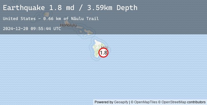 Map of 14 km SSE of Volcano, Hawaii