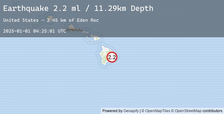 Map of 2 km W of Eden Roc, Hawaii