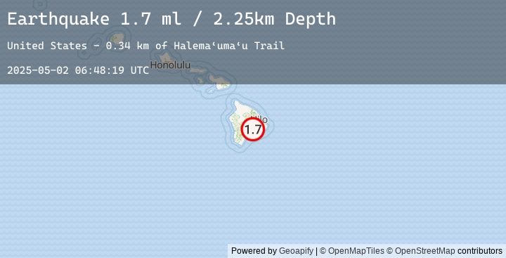Map of 4 km SW of Volcano, Hawaii