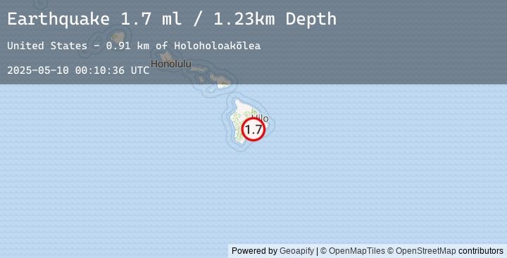 Map of 7 km SW of Volcano, Hawaii