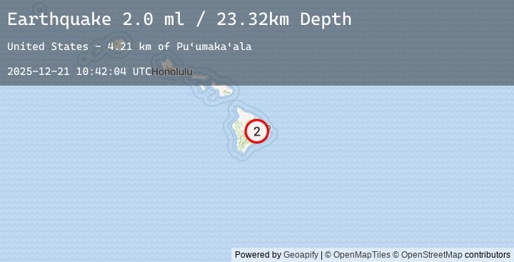 Map of 13 km WNW of Mountain View, Hawaii
