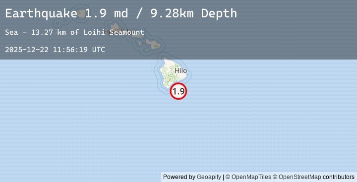 Map of 48 km ESE of Naalehu, Hawaii