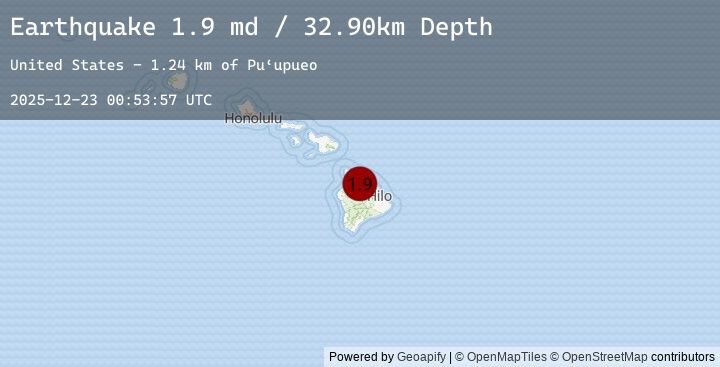 Map of 14 km SSW of Honoka‘a, Hawaii