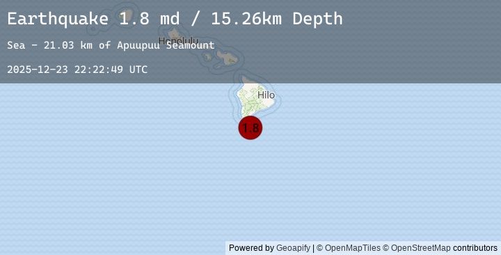 Map of 37 km S of Naalehu, Hawaii