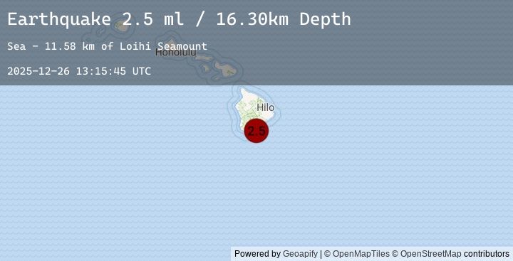 Map of 23 km SSE of Pāhala, Hawaii