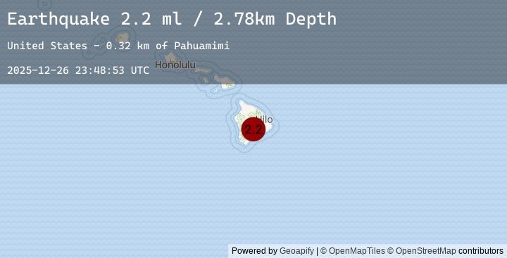 Map of 18 km W of Volcano, Hawaii