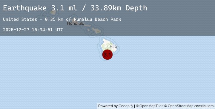 Map of 8 km SSW of Pāhala, Hawaii
