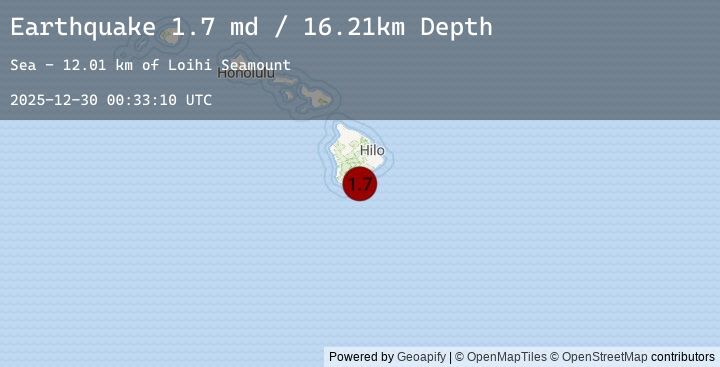 Map of 25 km ESE of Naalehu, Hawaii
