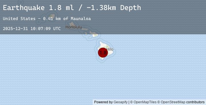 Map of 27 km E of Honaunau-Napoopoo, Hawaii