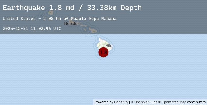 Map of 0 km WNW of Pāhala, Hawaii
