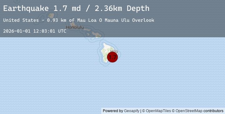 Map of 13 km SSE of Volcano, Hawaii