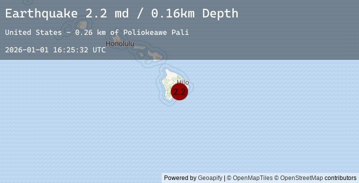 Map of 13 km S of Volcano, Hawaii