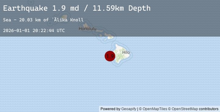 Map of 31 km WSW of Kahaluu-Keauhou, Hawaii