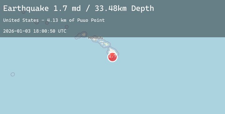 Map of 10 km ENE of Naalehu, Hawaii