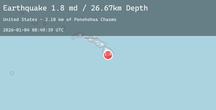 Map of 12 km NNE of Pāhala, Hawaii